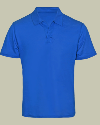 Men Linen Jersey Polo Shirt Solid Palace Blue