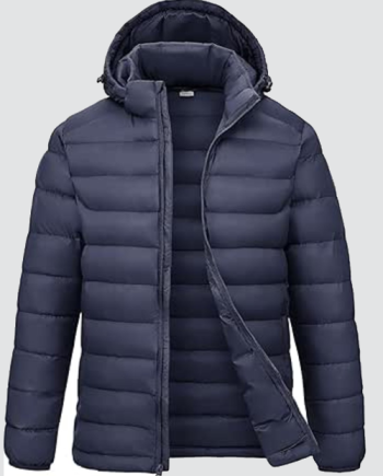 Men's Puffer Jacket with Detachable Hood