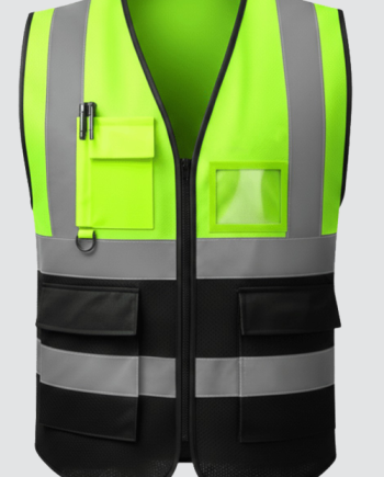 Two-Tone Industrial Safety Vest Black